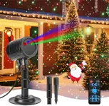 Laser Christmas Projector Lights Outdoor Indoor [2024 Upgrade] RGB Red Green Blue 3 Color Holiday Light Outdoor Projector Waterproof with Remote Timer for Garden Tree House Xmas Decoration