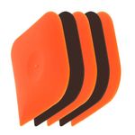 Dimeho Pan Scraper, 5 Pcs Plastic Scraper Tool Set Pot Scraper Non Scratch Dish Scraper for Cast Iron Pot Cleaning Scraper Kitchen Tool(2pcs Brown×3pcs Orange