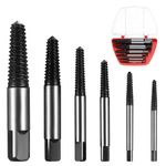 6 x Damaged Screw Extractor Sets, Easy Out Broken Bolt Extractor Set Kit, Screw Remover Set, Stripped Screw Extractor Kit, Stud Extractor Set Drill Bit Kit for 1/8 to 1 inch Broken Nut Pipe Faucet