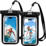 JOTO 2 Pack Water Proof Phone Pouch, Underwater IPX8 Waterproof Phone Case for Swimming, Dry Bag for iPhone 15 14 13 Pro Max, Galaxy S24 S23 Ultra Pixel to 7", Beach Essential -Black