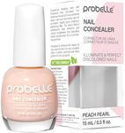 Probelle Illuminating Nail Concealer, Sheer Long Lasting Brightening Nail Polish for yellowing discolored nails, perfect finish for damaged nails with imperfections, Vegan, Gluten Free, Peach Pearl