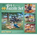 Bits and Pieces - 4-in-1 Multi-Pack - 500 Piece Jigsaw Puzzles for Adults-Each Measures 16" x 20" (46cm x 61cm)-Simpler Times by Artist John Sloane