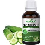 Essancia Refreshing Cucumber Seed Oil for Skin & Hair Nourishment, 100% Pure & Natural, Cold Pressed, Unrefined Therapeutic Grade (30ml)