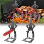 HOVCEH 2PCS Funny Hot Dog BBQ Tools, Stainless Steel BBQ Sausage Holder, Funny BBQ Accessories Hot Dog Sausage Stand Holder Portable Barbecue for Outdoor Camping Cooking Accessories, BBQ Gifts for Men