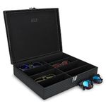 ALAWO Presence 8 slots Sunglasses Box Case Organizer Holder in Black Black Color