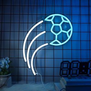 CoolGift Mart Soccer Neon Sign, Sports Enthusiasts' Ultimate Wall Decor, Dimmable LED Light USB Powered for Bedroom Living Room Gaming Room Man Cave Club Shop, Soccer Players Lovers Gifts