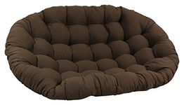 Blazing Needles Solid Twill Double Papasan Chair Cushion, 48" x 6" x 65", Steel Grey