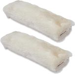 Andalus Australian Sheepskin Seat Belt Covers - Pack of 2 Hypoallergenic, Ultra Soft Shoulder Seatbelt Covers for All Ages, Vehicle Types, Models & Backpack Straps (Pearl)