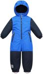 Owntop Kids Snow Suit Boys, One Piece Snowsuit Waterproof, Hooded Winter Jacket for Skiing Snowboarding (Blue, 104)