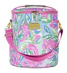 Lilly Pulitzer Insulated Soft Beach Cooler with Adjustable/Removable Strap and Double Zipper Close, Aqua La Vista