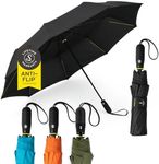 ShedRain Vortex Automatic Jumbo Compact Folding Windproof Travel Umbrella – Push Button Open & Close - Rain & Windproof Vented Double Canopy – Protect from Rain, Sun & Wind - Wind Tunnel Tested to 75
