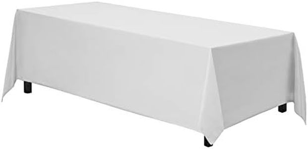 Gee Di Moda Rectangle Tablecloth - 70 x 120 Inch - White Rectangular Table Cloth in Washable Polyester - Great for Buffet Table Parties Holiday Dinner Wedding & More