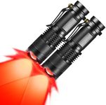 RaySoar 2 Pack Red Light Flashlight Red LDE Flashlight Red Flashlight Night Vision Flashlight for Astronomy, Night Observation and Outdoor Activities(2 PCS)