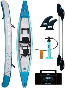 BEYOND MARINA Inflatable Kayak 2 Person Adult- Drop Stitch Tandem Kayak | with Aluminum Paddles, Seats, Footrests, Pump, Fins, Explorer 13.77ft