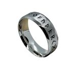 THE MEN THING VIKING AMULET NORSE - Silver Toned Ring | Luxury Solid Pure Titanium Stainless Steel Ring Jewellery for Men (Silver - Stainless Steel, 21)