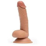 Lovehoney Realistic Dildo - 5 Inch Suction Cup Dildo - Ideal Beginner Dildo with Flexible Shaft & Balls - Harness Compatible Strap On Dildo - Adult Sex Toy - Gifts for Men, Women & Couples - Flesh Tan