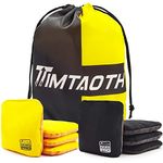 Timtaoth Dual Sided Corn Hole Bags Professional Cornhole Bags Set of 8 Regulation Size Weight Pro Corn Hole Bean Bags Slick and Stick,black and yellow