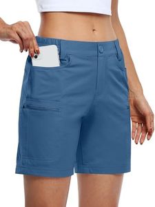 Willit Women's Shorts Hiking Cargo Golf Shorts Outdoor Summer Stretch Shorts with Pockets Water Resistant Blue Ashes XS