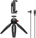 Sennheiser XS Lav USB-C Mobile Kit | Omnidirectional Clip-On Lav Mic with Smartphone Clamp & Manfrotto PIXI Mini Tripod | USB-C Connector & 2M Cable Included | Black (509259)