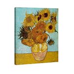 Wieco Art Sunflower by Vincent Van Gogh Oil Paintings Reproduction Large Modern Floral Giclee Canvas Prints Artwork Flowers Pictures on Canvas Wall Art for Bedroom Home Decorations L