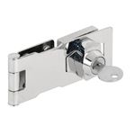 Prime-Line Products U 9951 Keyed Hasp, 4 in. x 1-5/8 in., Steel, Chrome Plated, Twist Knob