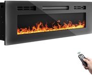 YITAHOME 36" Electric Fireplace Inserts, Fireplace Heaters for Indoor Use, Recessed or Wall Mounted, Remote Control with Timer, Adjustable Temperature, Adjustable Flame Color and Brightness, Crystals