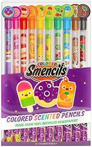 Colored Smencils - Gourmet Scented Colored Pencils made from Recycled Newspapers, 10 Count, Gifts for Kids, School Supplies, Classroom Rewards