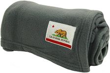 Wolf Essentials Cozy-Soft Microfleece Travel Blanket, 50x60 Inch, Lightweight, Compact, Perfect for Airplane and Car, California Flag