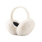 Ear Muffs Winter Women Girls Ear Warmer Fluffy Fleece Fabric Ear Cover Thermal Earmuffs (White)