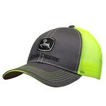 John Deere Charcoal with Neon Yellow Mesh Backing Snapback Hat - 13080411CH00