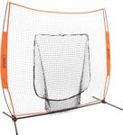 Bownet Original Big Mouth (7' x 7') Baseball Softball Hitting Pitching Net - Durable Powder-Coated Steel Frame - Portable Sport Practice Net - Easy Setup - Portable with Travel Bag (Orange)