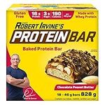 Chef Robert Irvine's Protein Bar, Whey Protein Baked Bar, Gluten Free (18 Count, Chocolate Peanut Butter)