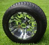 10" Vampire Gunmetal Wheels and 205/50-10 Golf Cart Tires- Set of 4