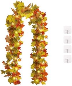 ELEpl 2 Piezas Guirnaldas Artificiales de Hojas de Arce 175 cm Guirnalda de Otoño Guirnalda de Vid Colgante Otoño Decoracion Halloween Decoration Decoraciones Otoño Thanksgiving Day Fiesta