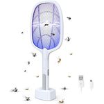 kesi Electric Mosquito Killer Racket Trap Mosquito Killer Lamp for Indoor and Outdoor Mosquito Killer UV Light Lamp Racket Racket Rechargeable, Electric Insect Killer