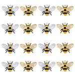 GraceAngie 16PCS Cute Honey Bee Shape Enamel Pendants Charms DIY Jewelry Accessories Fit Necklace Bracelet Jewelry Making (Silver+Gold)