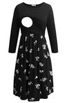 Smallshow Nursing Dresses 3/4 Sleeve Maternity Breastfeeding Dress for Women Svp121 M