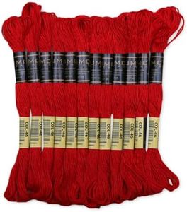 UMC STAG Pack of 12 Red Premium Embroidery Thread | 100% Egyptian Cotton Premium Skeins | Cross Stitch Embroidery Floss | Oeko TEX Certified Stranded Cotton | Ideal for Arts & Crafts (Bright Red 46)