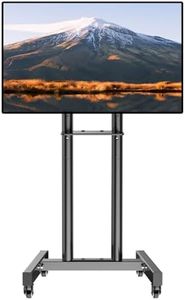 ZOGOZZ Mobile TV Cart for 26-60 Inch LCD LED OLED 4K Smart Flat and Curved Panels, Rolling Floor Stand with Laptop DVD Shelf, Locking Wheels up to 88 lbs Max VESA 400x400mm