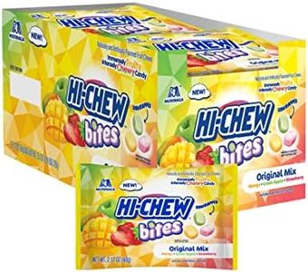 HI-CHEW Bites Original Mix, Pack of 12 Bags, 2.12oz each | Mango Green Apple Strawberry Chewlets | Unique Fun Soft & Chewy Taffy Candy | Immensely Juicy Fruit Flavors | Halloween Candy Favorite