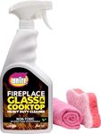 Quick N Brite Fireplace Glass Cleaner 24oz, with Sponge and Microfiber Towel