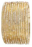 LAVAZZA Latest Glass Bangles Set with Golden Zircon Diamond & Beads Work For Women & Girls | Glass kangan for women | Bangles with Diamond | Diamond Glass Bangles-(AB7-Shivani-RoseGold-2.8)