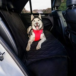 BarksBar Luxury Pet Car Seat Cover with Seat Anchors for Larger Cars, Trucks, and Suv's - Black, Nonslip Backing (X-Large, Black)