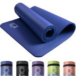 Yoga Mat 15mm thick padded NBR Exercise Mats for yoga, Pilates and gymnastics suitable for both man and women with non-slip material with carry Strap for Yoga - 3 colors Black, Blue & Purple