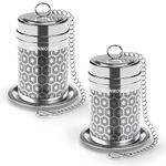 2 Pack Reinmoson Large Tea Infuser for Loose Tea & Spice Infuser for Cooking, Extra Fine Mesh Large Tea Strainers for Loose Tea, 304 Stainless Steel Loose Leaf Tea Steeper for Black Tea, Rooibos, etc