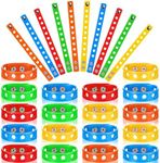 Aoriher 60 Pieces Charm Silicone Bracelet Adjustable Cute Silicone Wristbands Colorful Kids Charm Bracelet for Girls Boys Birthday Party Present, No Charms Included (Red, Orange, Yellow, Green, Blue),