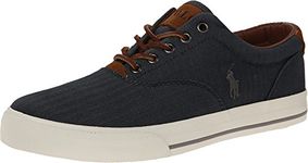 POLO RALPH LAUREN Men's Vaughn Fashion Sneaker, Denim Chambray Herringbone/Sport Suede, 10 UK