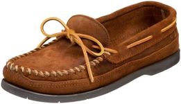 Minnetonka Men's Double Bottom Slip-On,Brown Ruff,9.5 M US