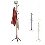 SG Traders Wooden Coat Stand, 3 Adjustable Height Coat Tree with 8 Hooks, Coat Stand for Hallway Entryway, Coat Rack Stand for Clothes Hall Tree Dress Jackets Hanging Rail Rack Stand (Brown)