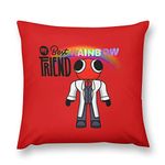 Friends Red Rainbow Double-Sided Animation Printing Pillowcase Square Throw Pillow Case Home Decorative Cushion Cover 18 * 18 Inch Modern Outdoor Pillow Cover(Red)